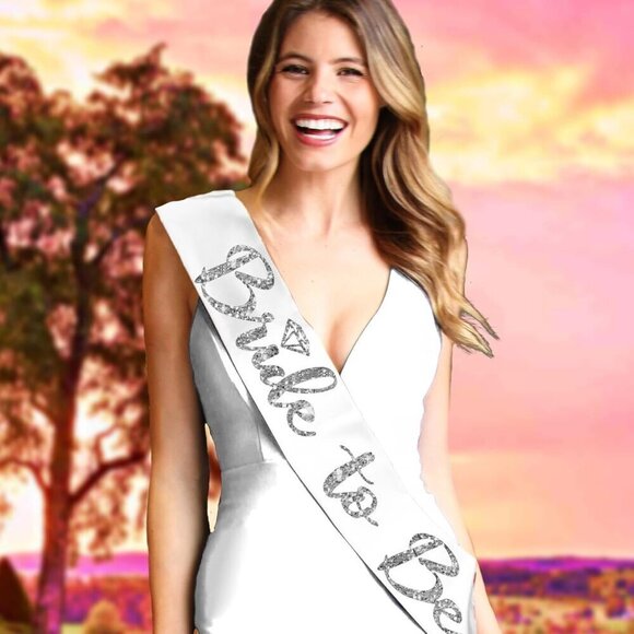 ? Women White Bridal Shower Sash Bride Bachelorette Party Supplies main image 8